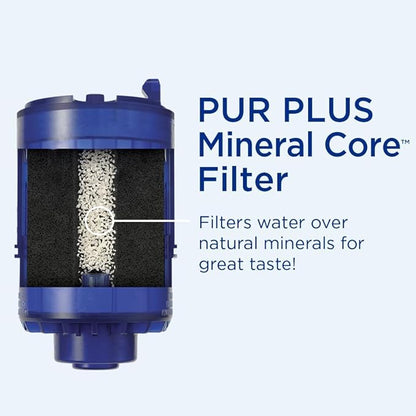 PUR Plus Faucet Mount Replacement Filter 4-Pack, Genuine PUR Water Filter for Sink Faucet, 3-in-1 Mineral Filtration, Lead Reducing, 1-Year Value, Blue (RF99994)