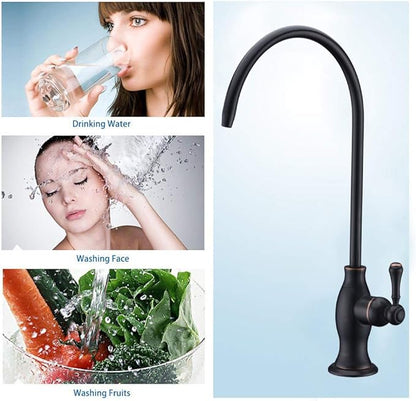 Delle Rosa Drinking Water Faucet, Stainless Steel Kitchen Water Filter Faucet, Commercial Water Filtration Faucet for Under Sink Water Filter System, Oil Rubbed Bronze Non-Air Gap RO Faucets