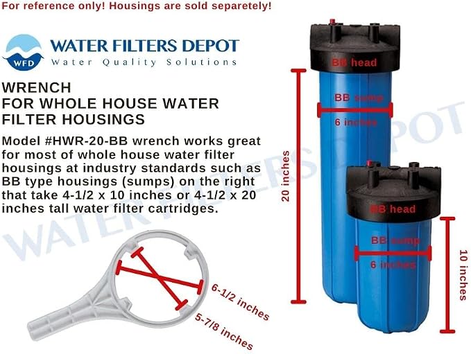 WFD, HWR-20-BB Full Circle Wrench for Whole House Water Filter Replacement of Big Blue (BB) Housings