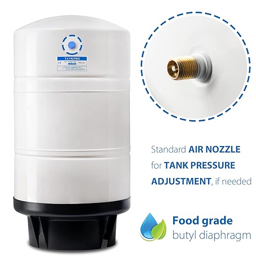 iSpring RCB3P Reverse Osmosis RO Water Filtration System, 300 GPD, Tankless & T20M 20 Gallon Pre-Pressurized Tank for Reverse Osmosis Systems with 14 gallons of Water Storage Capacity