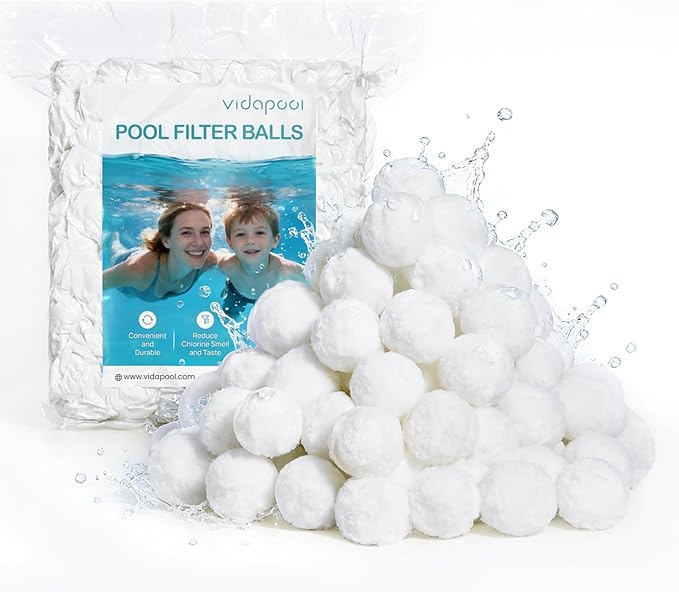 3.1 lbs Pool Filter Balls for Sand Filters, Reusable White Filter Media Balls for All Sand Filter Systems, Efficient & Lightweight Pool Sand Filter Balls, Replaces 100 lbs Pool Filter Sand