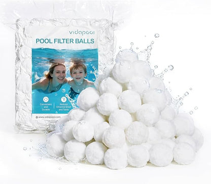 3.1 lbs Pool Filter Balls for Sand Filters, Reusable White Filter Media Balls for All Sand Filter Systems, Efficient & Lightweight Pool Sand Filter Balls, Replaces 100 lbs Pool Filter Sand