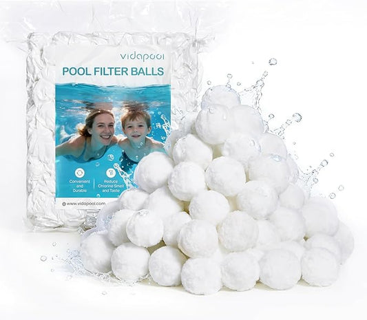 3.1 lbs Pool Filter Balls for Sand Filters, Reusable White Filter Media Balls for All Sand Filter Systems, Efficient & Lightweight Pool Sand Filter Balls, Replaces 100 lbs Pool Filter Sand