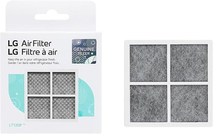 LG LT1000P2 & LT120F 2-Pack Bundle | Replacement Refrigerator Water & Air Filters | 200 Gallon Water Filter Capacity (NSF42, NSF53, and NSF401)