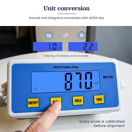 Tetuga Medical Scale - Heavy Duty 660 lb High Capacity Wrestling Scale for Body Weight with Easy to Read LCD Display Physician Scale, Professional Medical Grade Scale for Doctor Home Gym Office