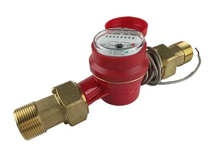 DAE AS320U-150RP 1-1/2" Hot Water Meter with Pulse Output, Measuring in Gallon + Coupling