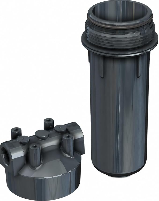 Pentair Pentek R50068 Dura-Series Standard Water Filter Housing, 3/4" NPT #10 Opaque Sump with Mounting Cap, 10-Inch, Slate/Slate