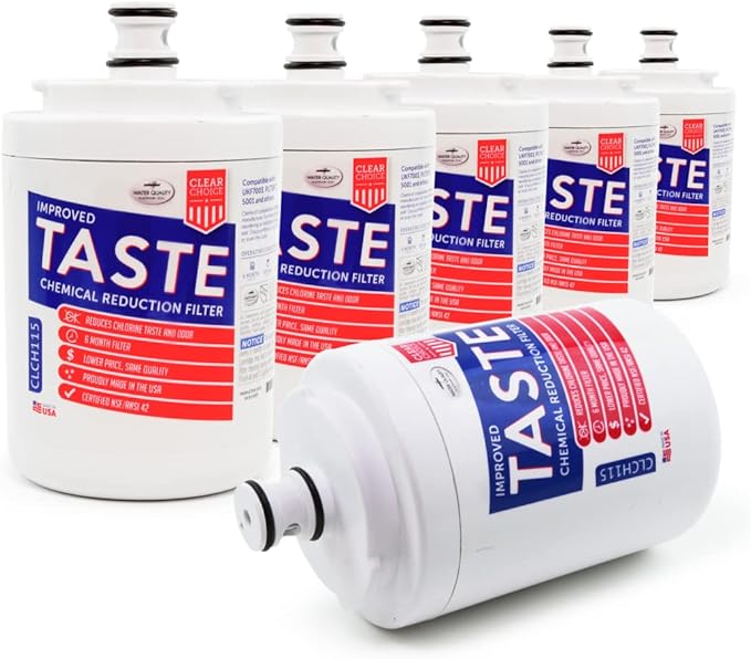 Clear Choice Taste Filter Replacement for Maytag UKF7003 FILTER7 Filter Compatible with EFF-6014A HDX-FMM-1 FMM-1 MYRF-100 Refrigerator Water Filter, NSF/ANSI 42, Box of 6, Made in the USA