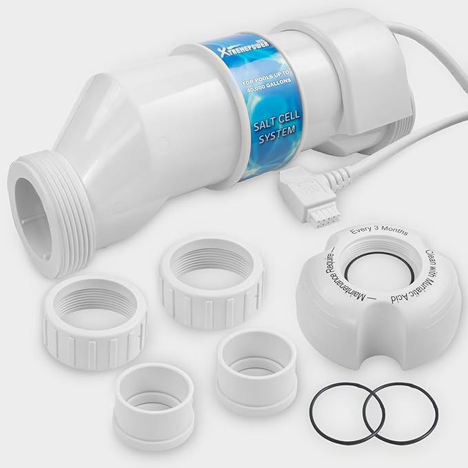 XtremepowerUS Salt Cell Plate Chlorination for In-Ground Swimming Pools Up to 40,000 Gallons w/Temp. Sensor Compatible with Hayward W3AQR3, BLH20-AY