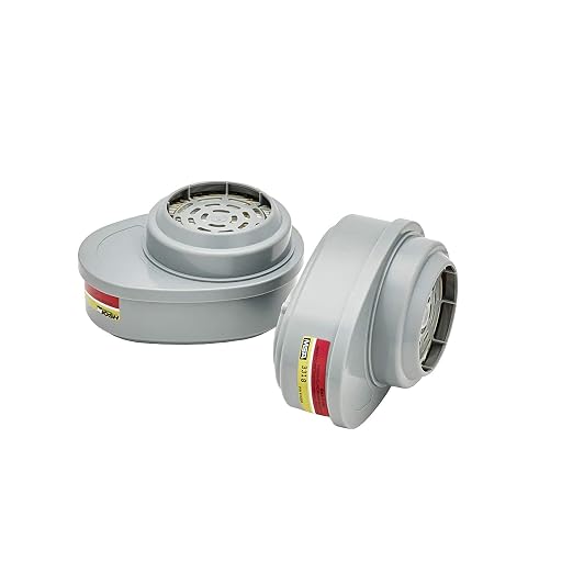 MSA 815366 Advantage GME P100 Multi-Gas Chemical and Combination Respirator Filter Cartridge, Carbon Composition, Bayonet Design for Easy Mounting, 2 Cartridges/Pack
