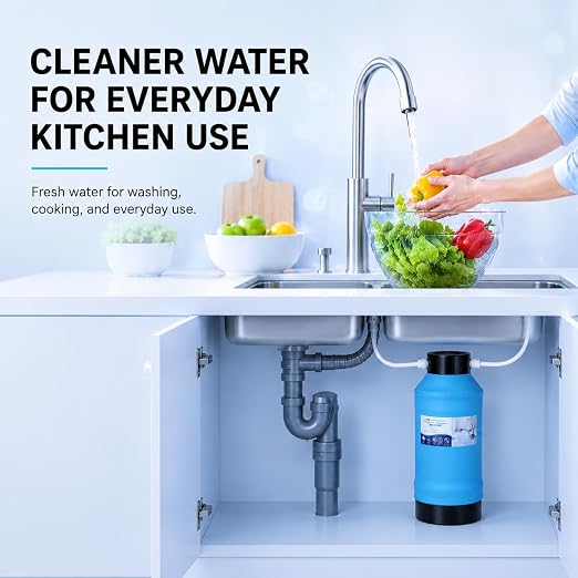 H&G Lifestyles Under Sink Water Filter System 300,000 Gallons | Reduces PFAS, PFOA/PFOS, Lead, Chlorine, Bad Taste & Odor,with NSF 42/53 KDF GAC,with 3/8" Quick Connection Easy Installation