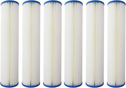Tier1 20 Micron 20x4.5 Water Filter | Whole House Sediment Water Filter | Pleated Polyester Cartridge | Replacement for Pentek ECP20-20BB, Hydronix SPC-45-2020 | High-Flow 4.5 x 20 Water Filter (6pk)