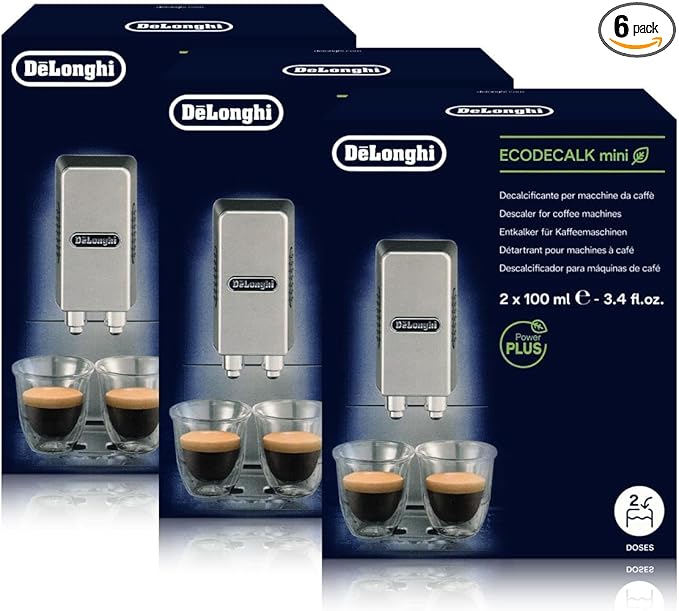 De'Longhi Eco Decalk Natural Coffee Machine Descaler (Pack of 6 x 100ml)