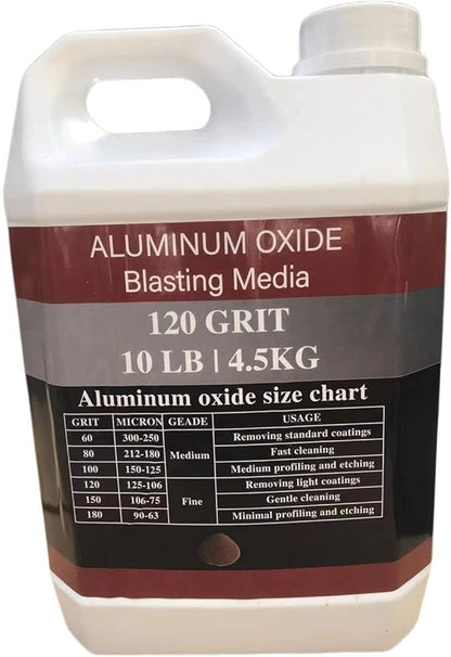Aluminum Oxide - 10 LBS - Medium to Fine Sand Blasting Abrasive Media for Blasting Cabinet or Blasting Guns. #120 GRIT