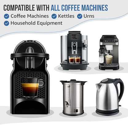 Universal Coffee Machine Descaling Solution. Coffee Machine Descaler Liquid 2 Uses. Descaler Kit. Part of your Barista Accessories Set. Compatible with Nespresso, Phillips, Lavazza, Verismo and More!
