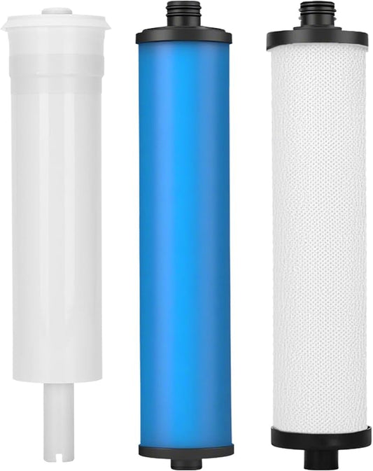 335 RO System Replacement Water Filter, Replacement Filter Set With Membrane for Microline 335 Reverse Osmosis System, Sediment, Carbon Cartridge, Inline GAC Post Filter