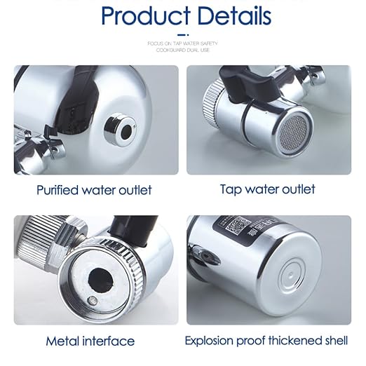 Faucet Mount Water Filter for Sink, Kitchen Water Purifier Filtration System, Reduces Chlorine, Lead, Fluoride Heavy Metals, Hard Water Softener