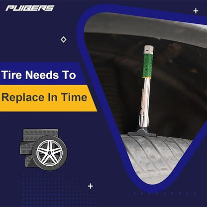 5PCS Professional Tire Tread Depth Gauges(1/32" & 25mm), PUIBERS Tire Gauge Tools Ideal for Cars, Trucks & Motorcycles. Six-Sided Dual Scales Design for Tire Wear Checker