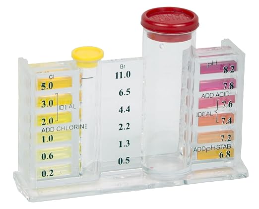 Poolmaster 5-Way Pool and Spa Water Test Kit with Case, Swimming Pool Chemical Test Kit for Chlorine, Bromine, pH, Alkalinity and Acid Demand, Premier Collection