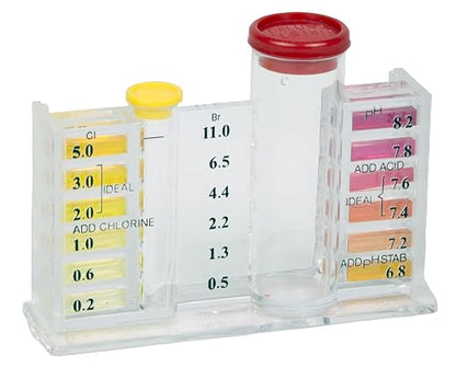Poolmaster 5-Way Pool and Spa Water Test Kit with Case, Swimming Pool Chemical Test Kit for Chlorine, Bromine, pH, Alkalinity and Acid Demand, Premier Collection