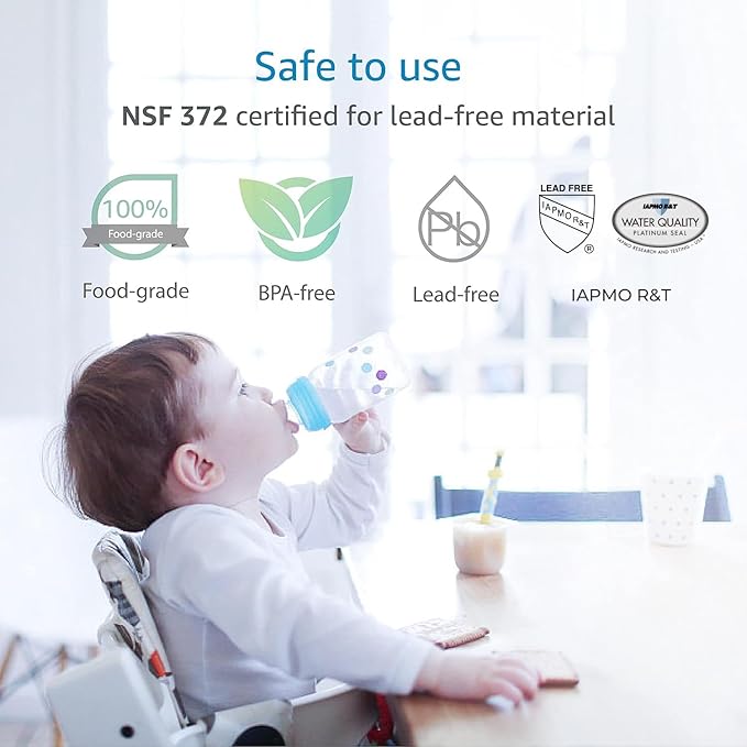 AQUA CREST DW80/90 Under Sink Water Filter, Replacement for Aqua-Pure® AP-DW80/90, AP-DWS1000, Kohler K-201-NA, Kohler K-202-NA, NSF/ANSI 42 Certified, 2 Pack, Model No.WF60-80/90