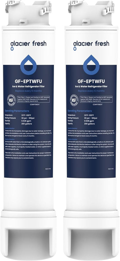 GLACIER FRESH GF-EPTWFU Water Filter, Compatible with EPTWFU01, 2 Pack | EWF02, Pure Source Ultra II, Pure Source Ultra 2, 012505454226, 4562222, 807946701