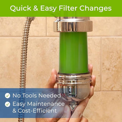 WaterChef Premium Shower Filter System SF-7C (Brushed Nickel) - Deluxe Adjustable Wand, Advanced Filtration for Superior Chlorine Reduction - NSF/ANSI Certified: 96.6% of Chlorine, 10,000 Gal., USA