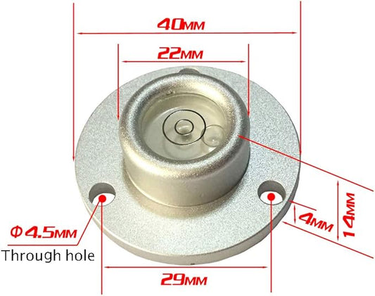 Metal Horizontal Bubble Bull's-Eye Level Universal Horizontal Flange Water Level Small Household 40x14mm(White)