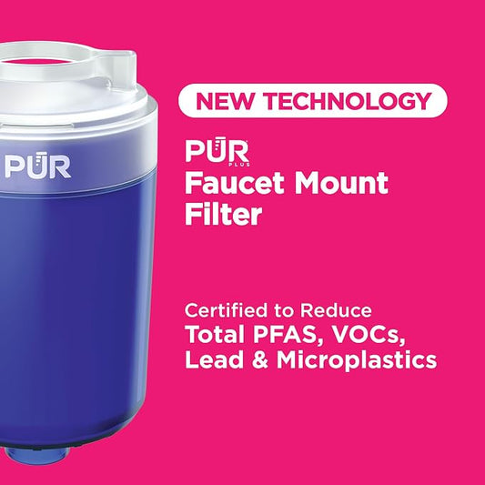 PUR Plus Mineral Core Faucet Mount Water Filter Replacement, 6 Pack for 18-Month Supply, Compatible Water Filter for Sink Faucet PUR Filtration Systems (RF-9999)