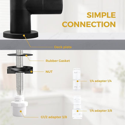 Water Filter Faucet,Drinking Water Faucet Fits Reverse Osmosis and Water Filtration System for Kitchen Bar Sink Faucet in Non-Air Gap SUS304 Stainless Modern Matte Black Lead-Free