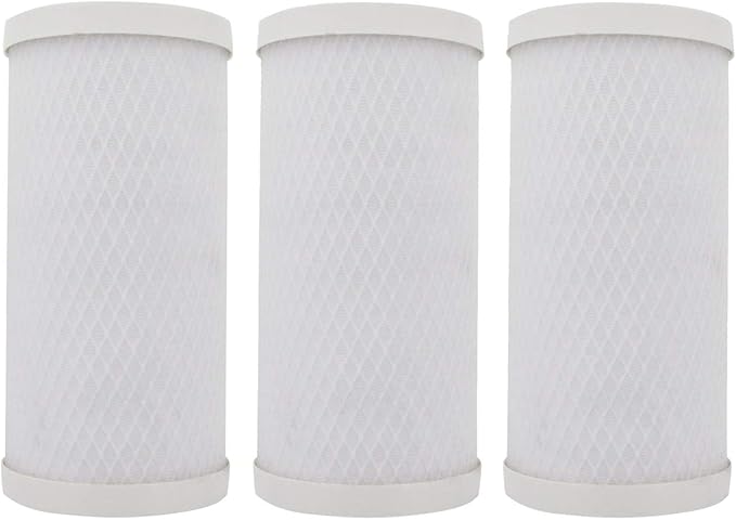 Tier1 0.5 Micron 10 x 4.5 Water Filter | Whole House Carbon Block Filter Replacement Cartridge | Replacement for Pentek CBC-BB, FLOPLUS-10BB, CBC-10BB, 155170-43 | 4.5 x 10 Water Filter (3-Pack)