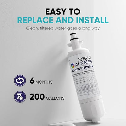 PUREPLUS Alkaline 469690 LT700P Replacement for LG Kenmore Elite 9690, ADQ36006102, ADQ36006101, LFXS30766S, LFX28968ST,LFX31925ST,PL-500,RWF1052, LT120F Refrigerator Water and Air Filter Combo, 3PACK