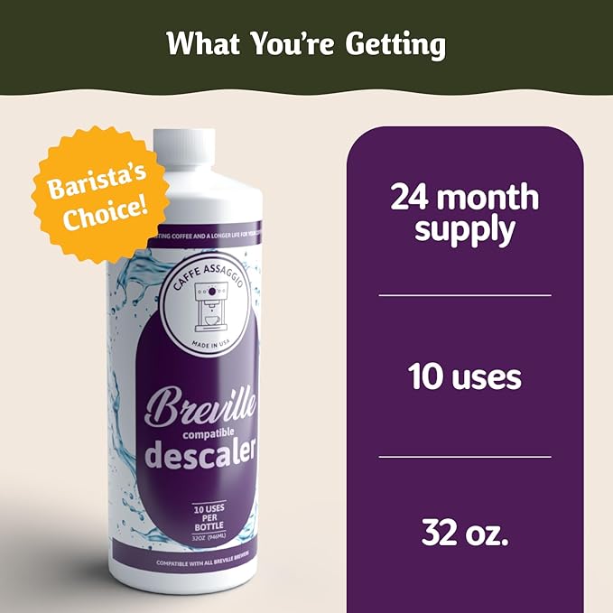 Breville Descaler (10 Uses) Specially Formulated to Descale and Clean Your Breville Espresso Machine Carbon Friendly Descaling Kit 2.5 Year Supply