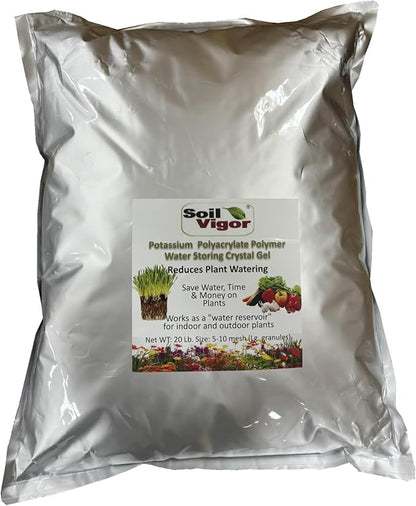 Commercial Grade Super Absorbent Polymer Potassium Based Water Crystal (20 Pound)