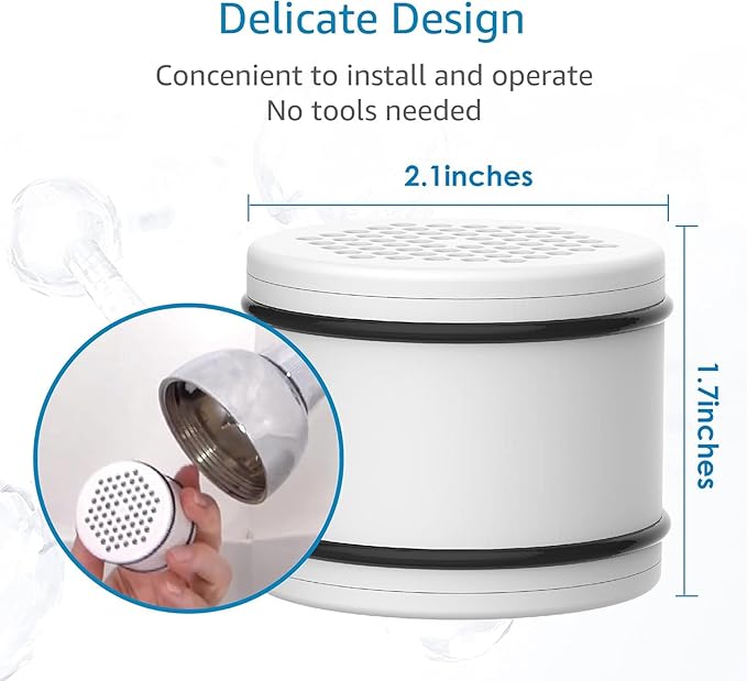 AQUA CREST WHR-140 Shower Filter Replacement Cartridge for Culligan® WHR-140, WSH-C125, ISH-100, HSH-C135, Shower Head Water Filter, with Advanced KDF Filtration Material, Pack of 2