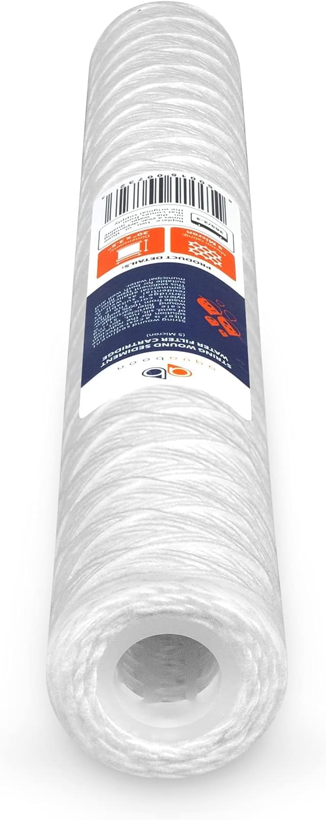 Aquaboon 5 Micron 20 x 2.5 Whole House String Wound Water Filter Replacement Cartridge for Well Water Filtration Compatible with WP5BB20P, 2-Pack