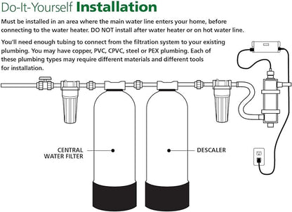 AO Smith Whole House Water Filter System - Whole Home Filtration for Well & City Water - Filters 96.9% of Chlorine Taste & Odor - 6 yr, 600,000 Gl, AO-WH-Filter
