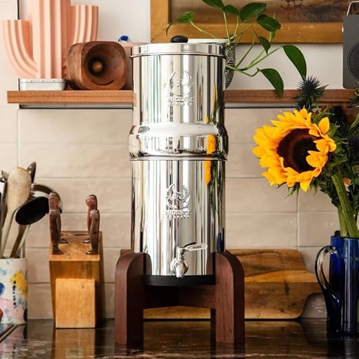 Phoenix Gravity 2.25G Water Filter System with Teak Stand & Fluoride Filter