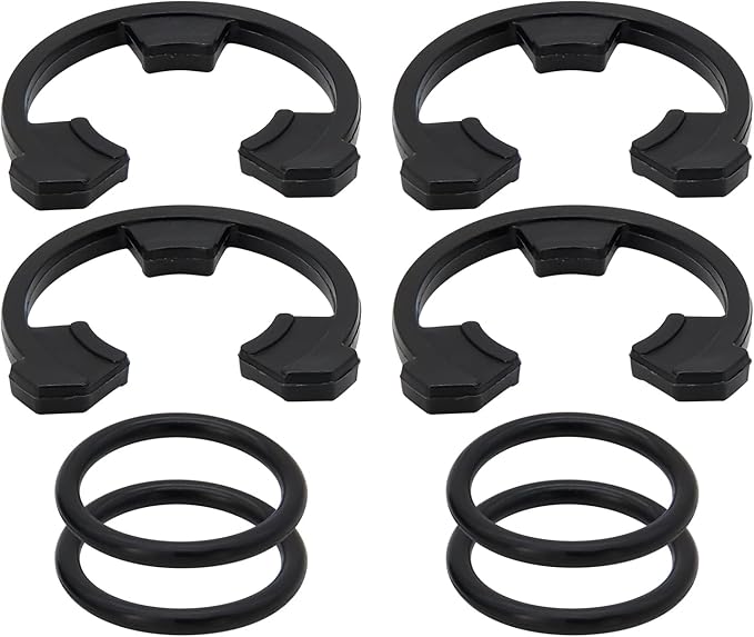 (4+4PCS) 3/4" Water Softener Clip and O-Ring Kit Compatible with GE Kenmore Eco Pure Eco Water Softener, Replace Parts for 7116713 and 7170288