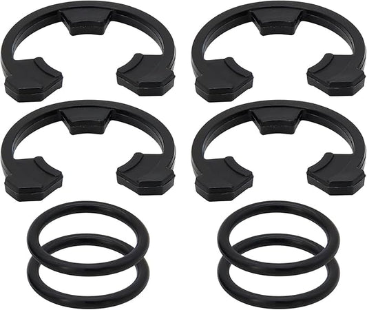 (4+4PCS) 3/4" Water Softener Clip and O-Ring Kit Compatible with GE Kenmore Eco Pure Eco Water Softener, Replace Parts for 7116713 and 7170288