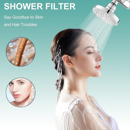 3 Pack Replacement Shower Filter Compatible with Kitsch Shower Head, Multi-Stage Filtration, Hard Water Softening, Skin & Hair Care