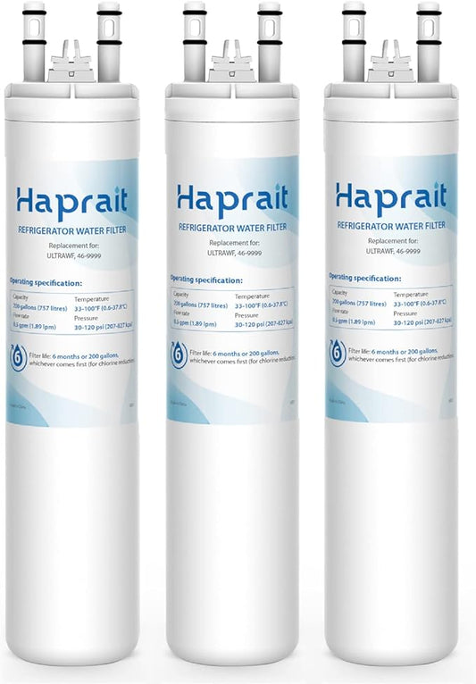 Haprait HP005 Replacement for Frigidaire ULTRAWF, Pure Source Ultra, Kenmore 9999, 469999, 46-9999, A0094E28261 Water and Ice, Height 11 inches, 3 Count
