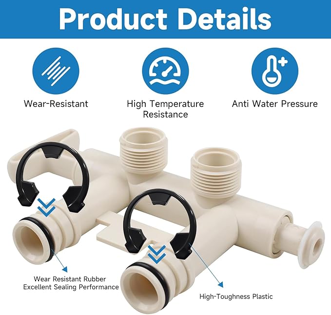 Water Softener Clip Kit Compatible with GE Kenmore Whirlpool Morton WHES30 M34 MSD27 Replace#: 7337563 7337571 7170288 7116713，15/16” O-Ring Kit and Fit 3/4” Valves