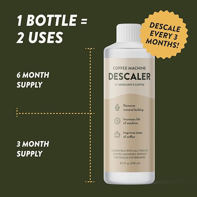 Universal Descaling Solution for Keurig, Nespresso, Breville, DeLonghi & Ninja (2 Uses) – Professional Coffee Descaler & Cleaner – Removes Limescale to Restore Flow & Temp – Odorless & Residue-Free