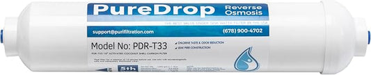 PureDrop PDR-T33 5th Stage Inline Post Carbon Filter Replacement Cartridge