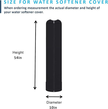 Water Softener Tank Jacket 10x54 Inch – 4mm Insulated Neoprene Cover to Prevent Sweating, Outdoor Water Softener Protector for Basement or Garage, Heavy-Duty Zippered Slip-On Design