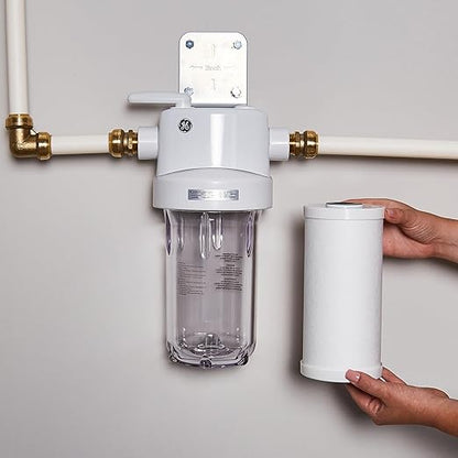 GE FXHTC Whole House Water Filter,Replacement for Water Filtration System,NSF Certified: Reduces Chlorine, Sediment, Rust,Other Impurities,Replace Every 3 Months for Best Results,1 Filter (Pack of 4)