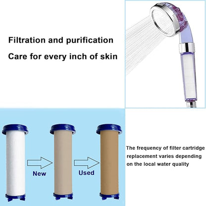 High Pressure Handheld Turbo Fan Shower Head PP-Cotton Filter Cartridge,3.7in Detachable Propeller Hydro Jet Shower Head Filter,set of 12