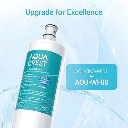 AQUA CREST 3US-PF01 Under Sink Water Filter, Replacement for Advanced Filtrete® 3US-PF01, 3US-MAX-F01H, 3US-PF01H, Delta RP78702, Manitowoc K-00337, K-00338, HF20 HF25 HF27, NSF/ANSI 42 Certified