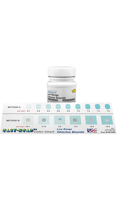 Industrial Test Systems SenSafe 481028 Chlorine Dioxide Test Strip, Low Range, 1 Minute Test Time, 0-1.6ppm Range (Bottle of 50)